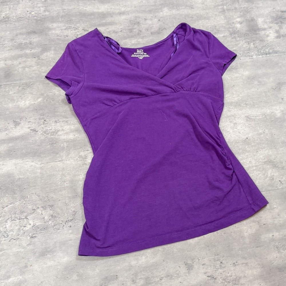 Vintage VTG Y2K Suzy Purple Cross over T-Shirt